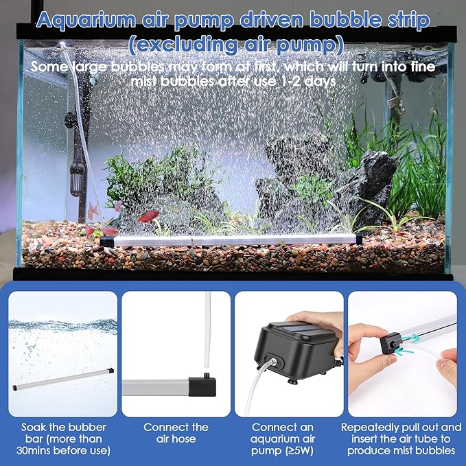 hygger Aquarium Bubble Strip, Nano Air Bubble Curtain Wall Aquarium, Quiet High - Image 5