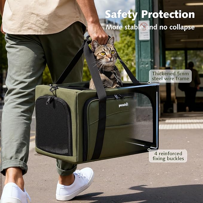 Pecute Cat Carrier Expandable, Stable Pet Carrier - Image 3