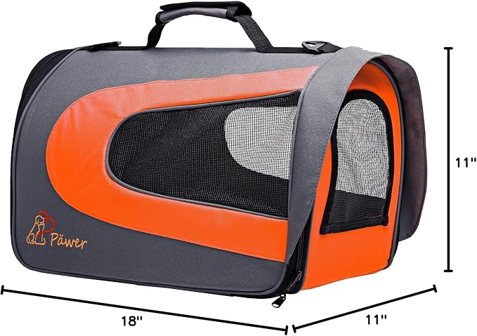 Pawer 18” x 11”x 11” Soft-Sided Foldable Airline Approved Pet Carrier - Image 10