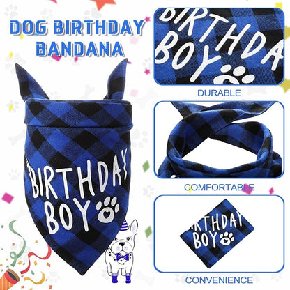 Weewooday Dog Birthday Party Supplies Birthday Boy Girl Cake Bandana Triangle - Image 6
