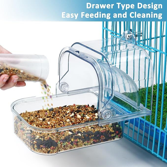 Bird Bath for Cage, Upgraded Bird Bath Box for Cage Accessory Small Birds - Image 4