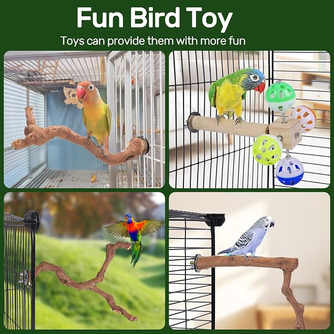 4-Piece Bird Perch Set with Rotating Ball Stand - Image 5
