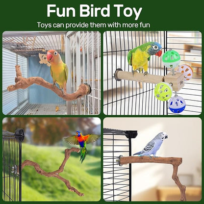 4-Piece Bird Perch Set with Rotating Ball Stand - Image 5