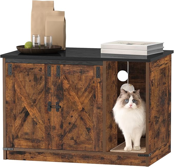Cat Litter Box Enclosure, Hidden Litter Box Cabinet Furniture by Hzuaneri