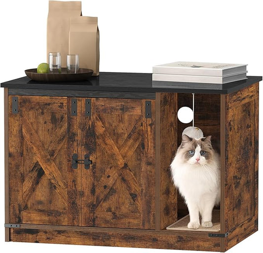 Cat Litter Box Enclosure, Hidden Litter Box Cabinet Furniture by Hzuaneri