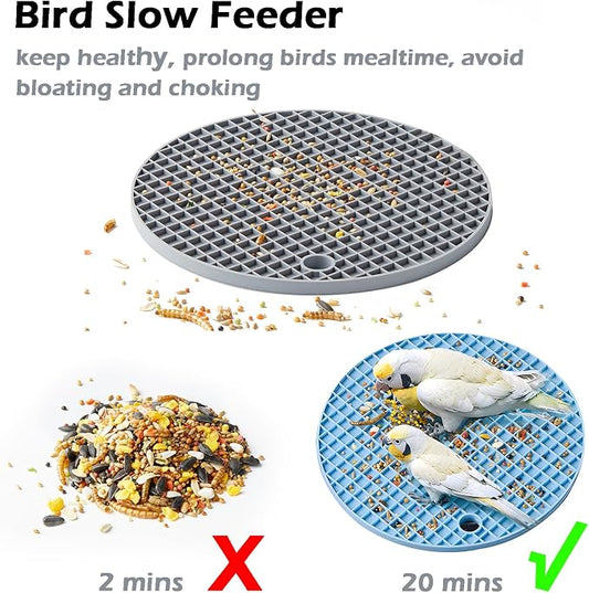 2Pcs Bird Foraging Toys Puzzle, Bird Slow Feeder Mats, Interactive Parrot - Image 2