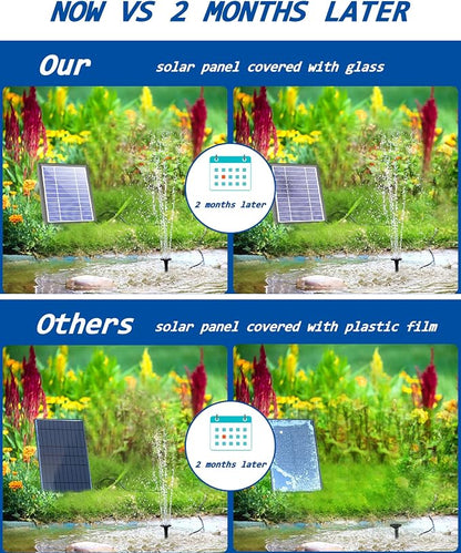 Biling Solar Fountain for Bird Bath, Solar Panel Kit Outdoor Solar Water Pump - Image 9