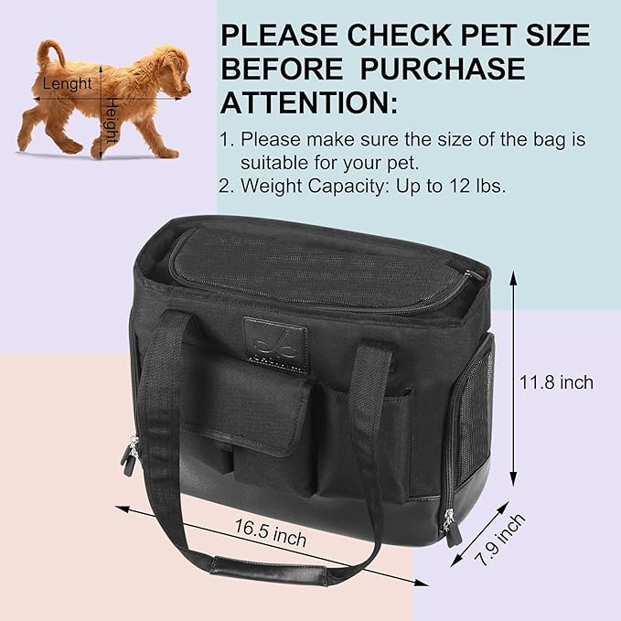 Cat Carrier, Dog Carrier, Pet Carrier, Foldable Waterproof Premium PU Leather - Image 5