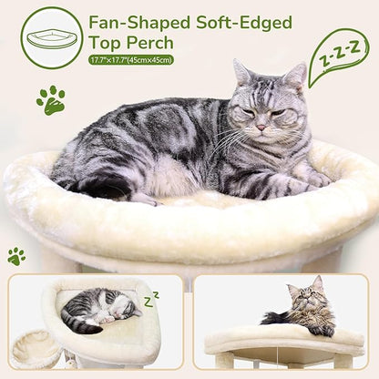 Globlazer Corner Cat Tree, 51in Curved Series Modern Cat Tower - Image 4