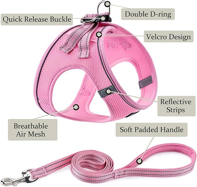 BOOMIBOO Dog Harness with Leash Set, No Pull Adjustable Reflective Step-in - Image 2