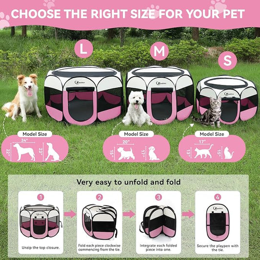Dog Cat Playpen, Puppy Pet Playpen Indoor - Image 2