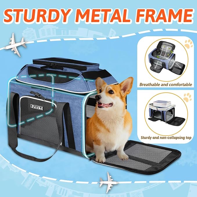 Petskd Top-Expandable Pet Carrier 18x13x9.5 Inches Southwest Airline Approved - Image 6