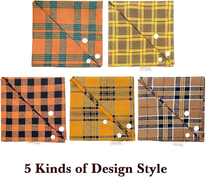 5PCS Dog Bandanas with Button - Image 5