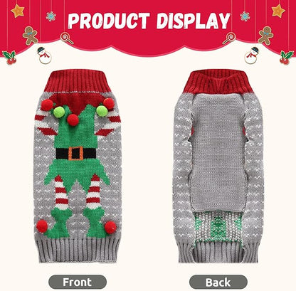 Dog Cat Ugly Christmas Sweater Boy Girl Xmas Pet Clothes Holiday Puppy Costume - Image 7