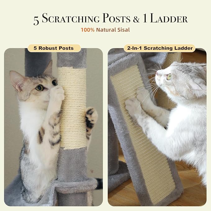 PAWZ Road Tall Cat Tree, Floor to Ceiling Cat Tower - Image 8