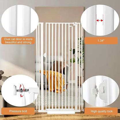 71“ Extra Tall Cat Gate for Doorway: 37.4-41.3” Wide Pet Gate, Auto Close/One - Image 6