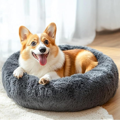 28in Large Dog Bed, Medium Size Dog and Cats, Calming Donut Bed - Image 6