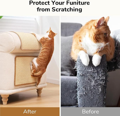 FUKUMARU 2 Packs Cat Scratching Mat, 23.6 x 15.7 Inch Natural Sisal Cat Scratch - Image 7