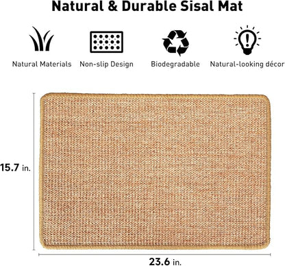 FUKUMARU Cat Scratcher Mat, 23.6 X 15.7 Inch Natural Sisal Cat Scratch Mats - Image 2
