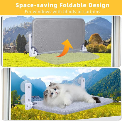 2PC Cat Window Perch, Foldable Cat Window Hammock Sunbathing and Climbing Cats - Image 5