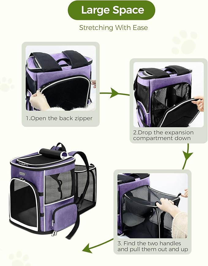 BAGLHER Expandable Cat Carrier Backpacks, Retractable Pet Carrier Backpack - Image 7