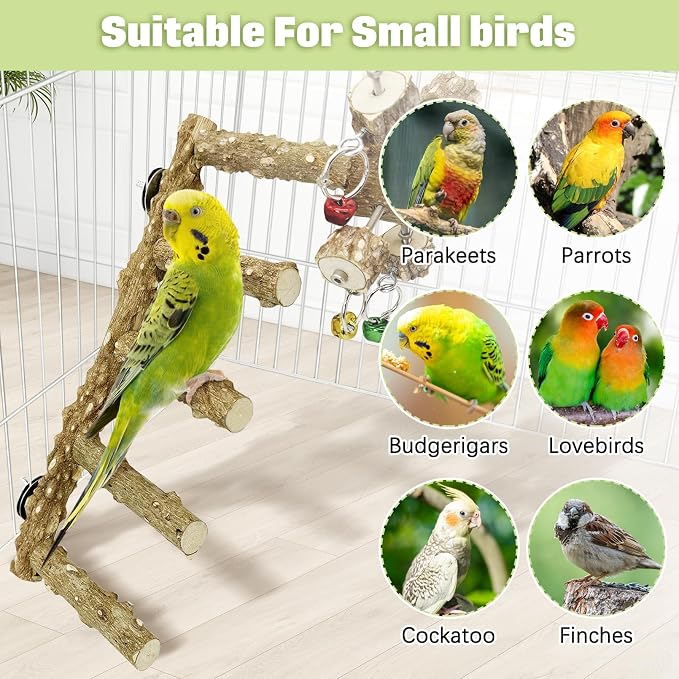 BNOSDM Natural Wood Bird Ladder Perch - Image 7