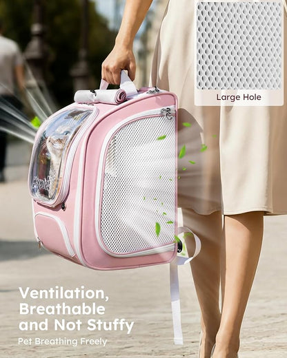 Pecute Cat Backpack Carrier, Large Space Cat Bubble Backpack, Breathable Cat - Image 3