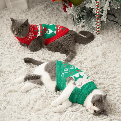 Stretchy Cat Christmas Sweater - Image 3