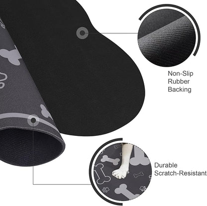 Dog Cat Food Mat, Rapid Absorbent Pet Feeding Mat, Bone Shaped Dog Placemat - Image 3