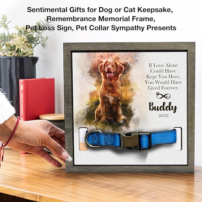Personalized Pet Memorial Gifts Water Color Dog Picture Frame Dog Loss Sympathy - Image 7