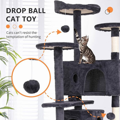 Cat Tree for Indoor Cats, Space Saving Cat Activity Center, Durable Pet Play - Image 5