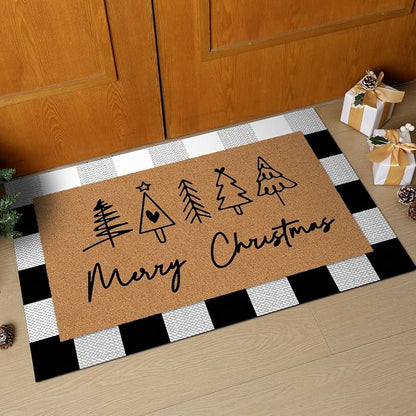 Tinideya 2 Pcs Door Mat Welcome Non Slip Coir Mats Floor Layering Doormats - Image 5