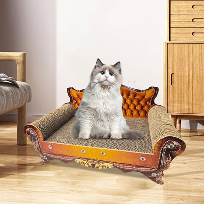 Luxury Cardboard Cat Scratcher Sofa Bed, Couch Shaped Cat Scratching Board - Image 8