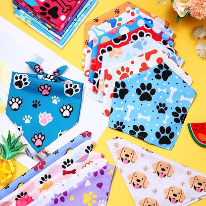 Reginary 120 Packs Dog Bandanas Bulk Christmas Dog Paw Scarf Adjustable Holiday - Image 5