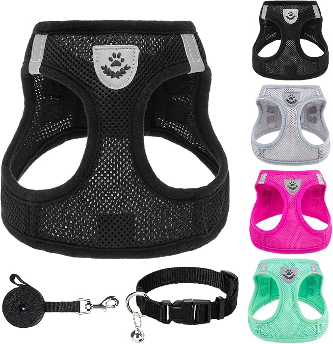 PUPTECK Adjustable Dog Harness Collar and Leash Set Step in No Pull Pet Harness by PUPTECK