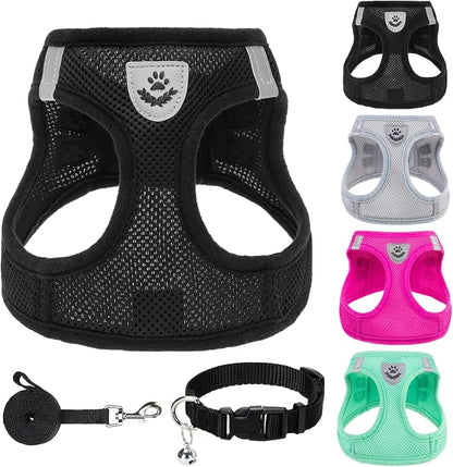 PUPTECK Adjustable Dog Harness Collar and Leash Set Step in No Pull Pet Harness by PUPTECK