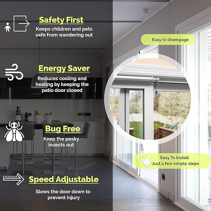 Slideback- Sliding Door Closer for 8 ft Wide or Tall Doors - Image 2