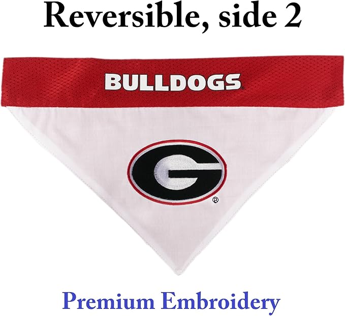 Pets First Collegiate Pet Accessories, Reversible Bandana, Georgia Bulldogs - Image 2
