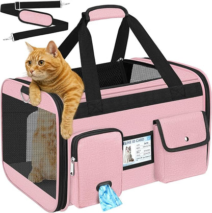 HUANLANG Soft-Sided Cat Carrier Airline Approved, Dog Carriers by HUANLANG