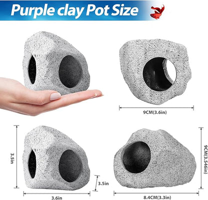 CousDUoBe 10Pcs Aquarium Hideaway Rock Cave Fish Tank Decorations quarium - Image 2