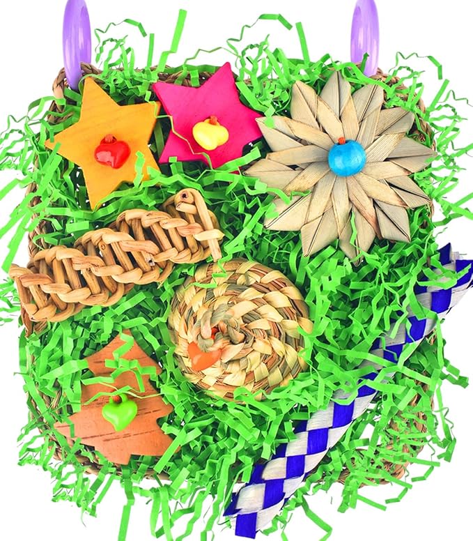 KATUMO Bird Toys, Parakeet Grass Mat Toys Parrot Foraging Shredding by KATUMO