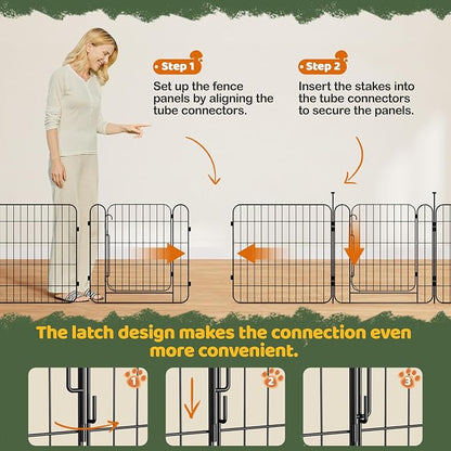 Yaheetech Expandable Dog Playpen, 8 Panel 24 inch Puppy Playpen - Image 8
