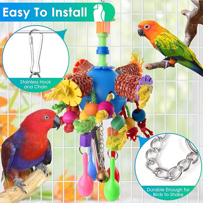 KATUMO Parrot Toys, Parakeet Foraging Shredder Hanging Toys Bird Ball Treats - Image 6