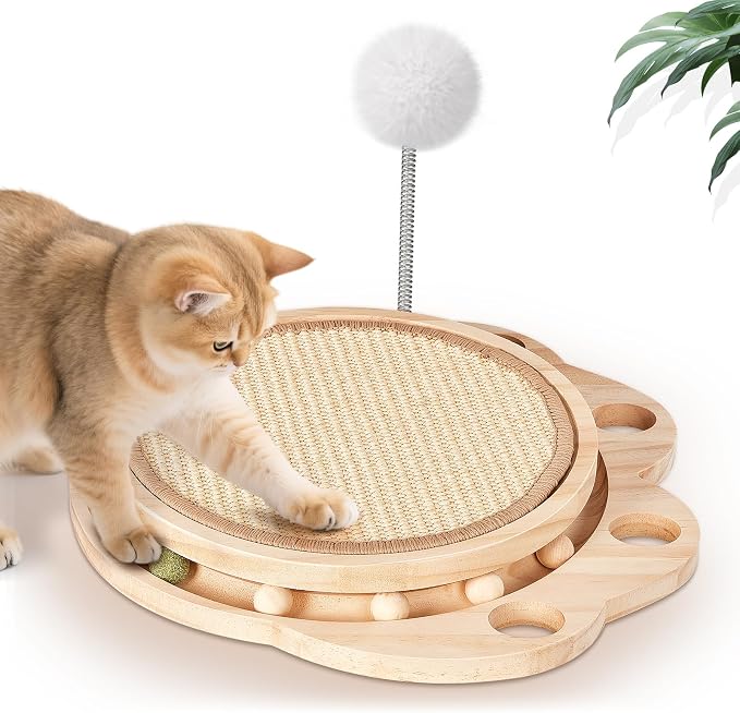Cat Scratcher-Cat Interactive Toys, Ball Track Toy by Petjoyi
