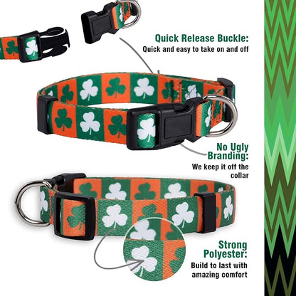 Native Pup St Patricks Dog Collar- Saint Patrick Green Shamrock Pet Collars- - Image 4