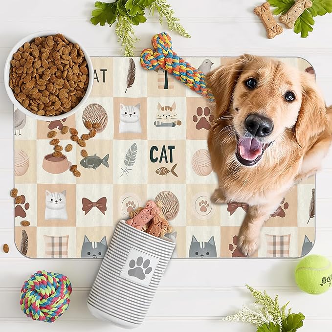 Cute Cat Toy Print Dog Food Mat - Image 7