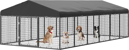Large Outdoor Dog Enclosure, Heavy Duty Dog Cage by Petony