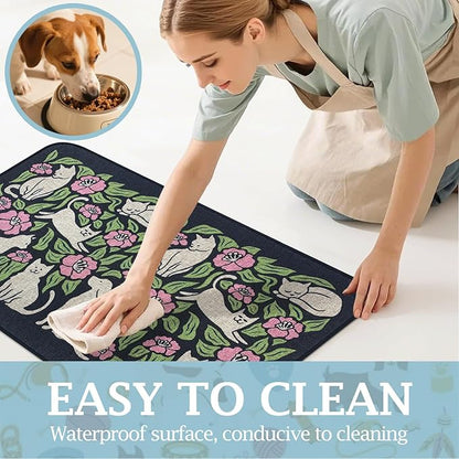 SHIYUE Dog Food Mats for Floors, Absorbent Cat Bowl for Food and Water - Image 3