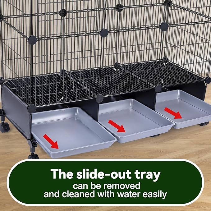 Encrypted Bird Cage, with Wooden Perches, Metal Parakeet Cage with Slide-Out - Image 3