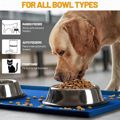 Hubulk Dog Feeding Mat, 100% Waterproof Food Grade Silicone Pet Food and Water - Image 6